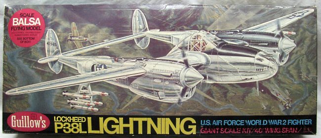 Guillows 1/13 Lockheed P-38L Lightning - 40 Inch Wingspan Flying Model, 2001 plastic model kit